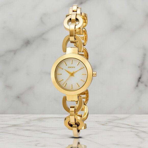 Dkny Accessories - DKNY Gold Link Bracelet Watch